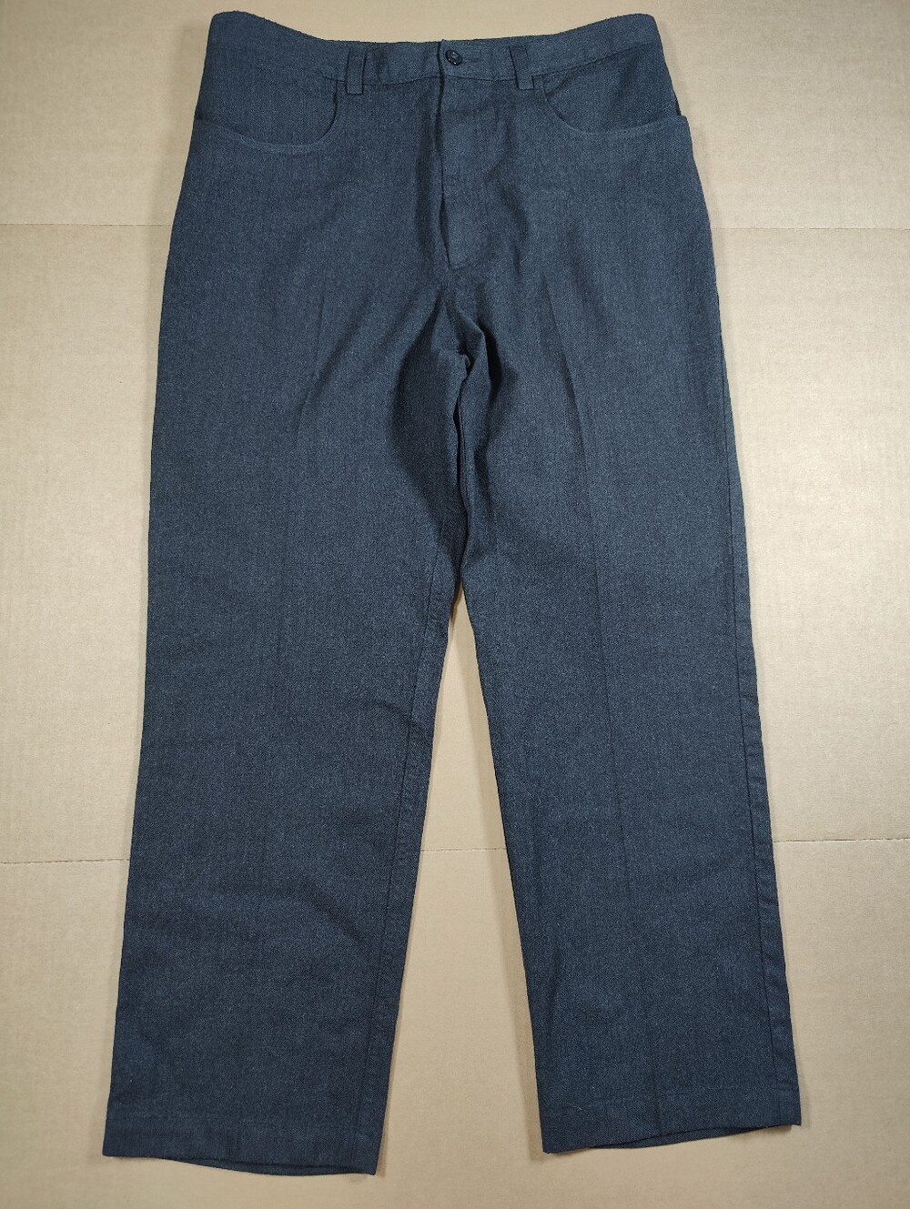 Vintage DKNY 100% Wool Charcoal Gray Wide Leg Jeans Size 34Wx28L